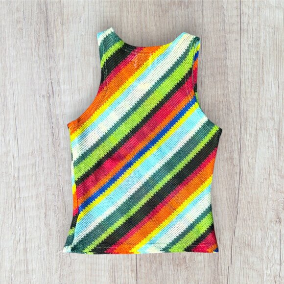 PRINCESS POLLY Retrace Diagonal Colorful Racerback Tank Top Women's Size 4 - Picture 3 of 3